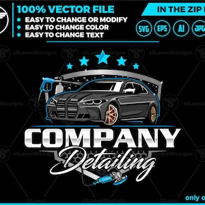 auto detailing car logo template - Car Detailing Services logo - car wash logo template - car clean logo - auto detailing logo SVG