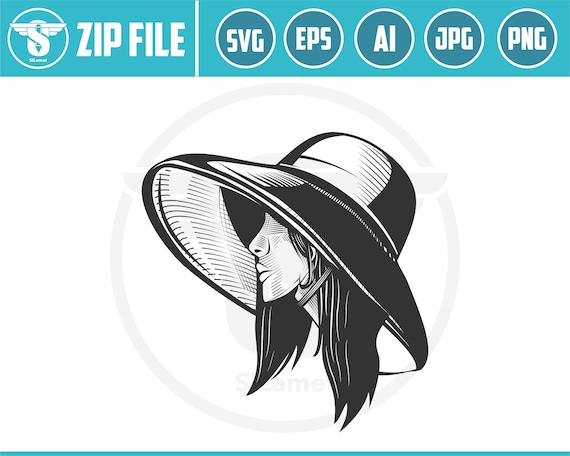vintage woman svg, woman with hat svg, woman, female, vintage, woman retro, woman 20s, beauty woman, black and white woman, clipart, lady