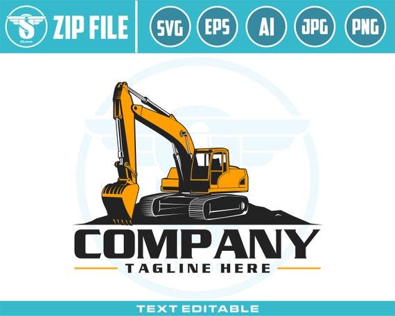 Excavator logo svg, Excavator Clipart, Excavator svg, Excavator png, Heavy Equipment svg, Construction Logo svg SVG file