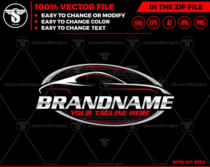 Sport Car Logo - Automotive logo Template :line art, Simple, Clean, Minimalist