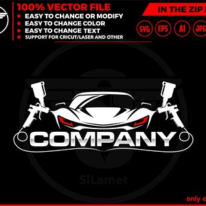 Car Painting Logo: Auto Body Shop Graphic (Digital Download)