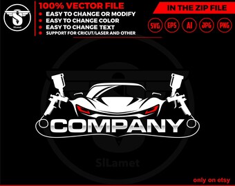 Car Painting Logo: Auto Body Shop Graphic (Digital Download)