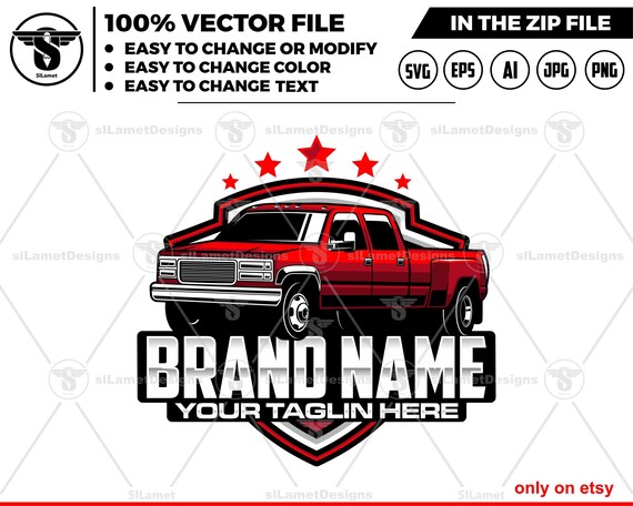 GMC truck logo - pickup truck logo template - pickup logo - pickup car logo - 1999 GMC Sierra 3500 - classic pickup - old pickup - vintage
