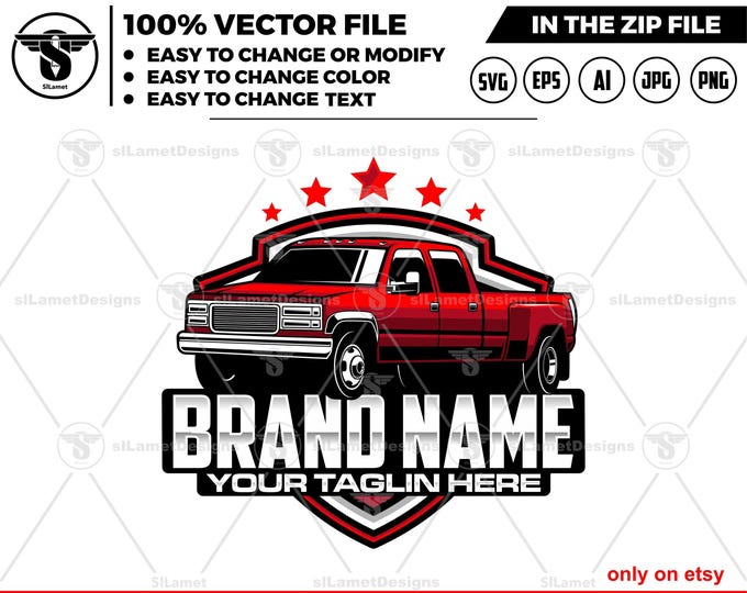 GMC truck logo - pickup truck logo template - pickup logo - pickup car logo - 1999 GMC Sierra 3500 - classic pickup - old pickup - vintage