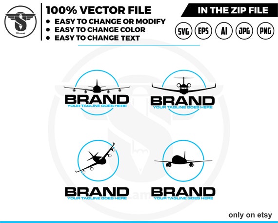 aircraft logo - Light aircraft logo - private planes logo - small planes logo - airplanes logo