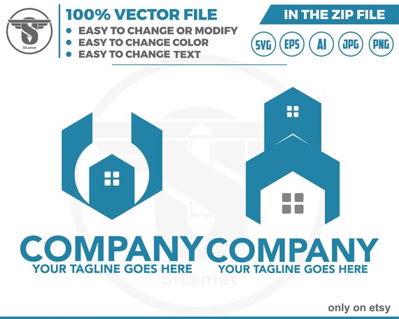 repair house logo - home improvement logo - wrench house logo - minimalis house logo - Real Estate Logo - Logo Design Template - Real Estate