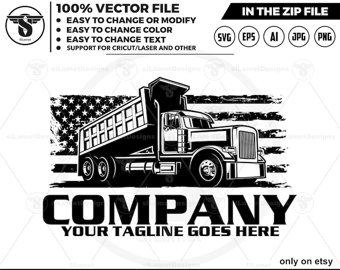 america Dump Truck logo, United States dump Truck logo, USA dump truck, trucking logo, trucking silhouette, construction, trucking cricut