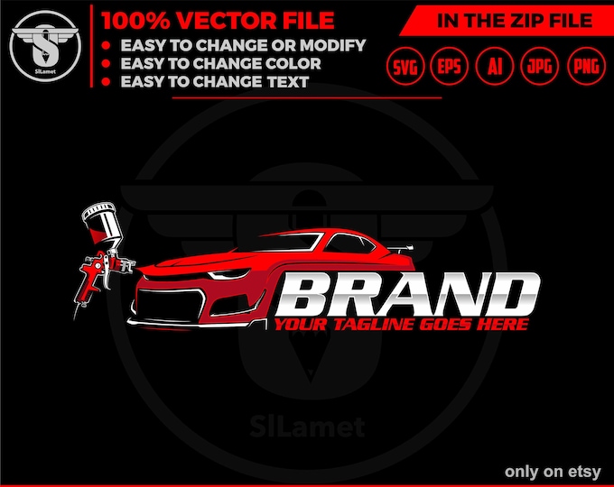 car painting logo, auto paint logo, car paint logo, paint body car logo, auto body paint logo, painting car logo, automotive logo SVG file