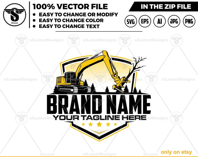 Excavator mounted felling heads - Excavator Forestry logo - Excavator Automatic CuttingTree, excavator  tree felling attachment, Excavator