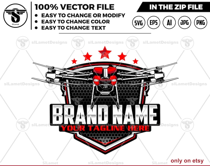 Agricultural Drone Logo - Farm Drone Logo Template - Digital Download - Precision Farming Branding Design - Agras T50