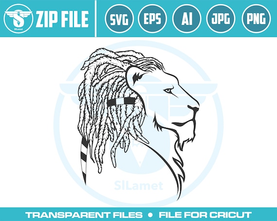 dreadlocks lion svg, Lion svg, Lion head svg, Instant Download,SVG, PNG, EPS, dxf, jpg digital download Image Cut File for Cricut Silhouette