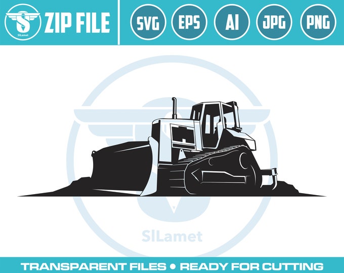 skid steer Bulldozer SVG, Wheel Loader Svg, Bulldozer Clipart, Bulldozer Files for Cricut, Bulldozer Cut Files For Silhouette, Dxf, Png, Eps