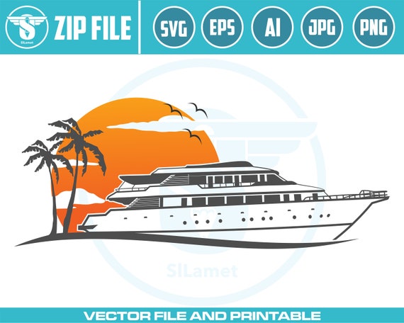 Cruise Ship logo svg, transport boats logo svg, Speed Boat logo Svg, Speedboat Svg, Motor Boat Svg, Yacht Luxury Water, passenger ship, sea