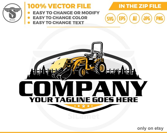 tractor grapple logo - tractor loader logo - tractor backhoe attachment - Tractor kubota logo - farm logo