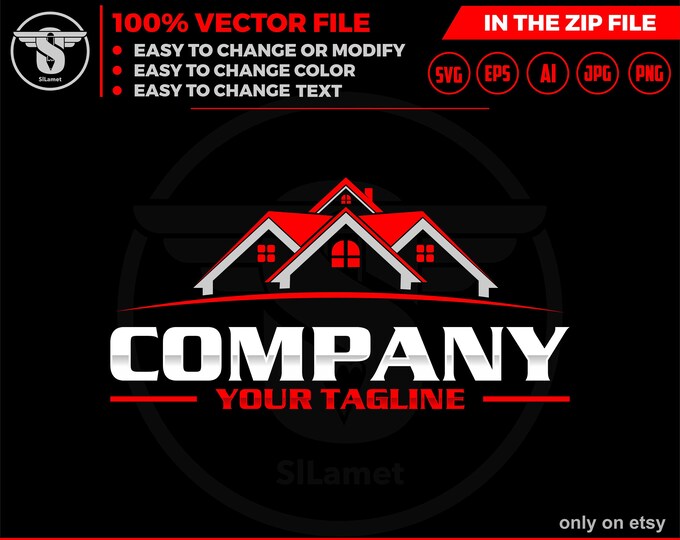 minimalis house  logo - Real Estate Logo - Logo Design Template - Real Estate Agent Logo,