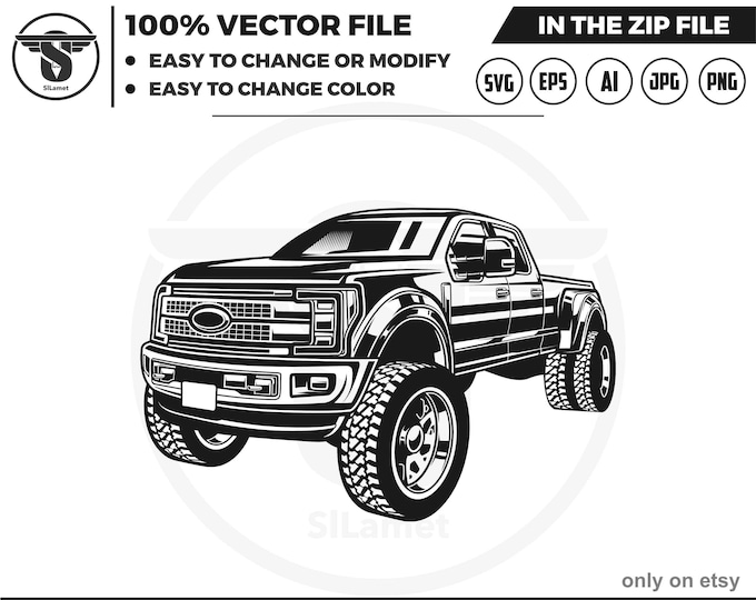 Ford F250 Super Duty Logo: Truck Silhouette for cricut (SVG, EPS, PNG)