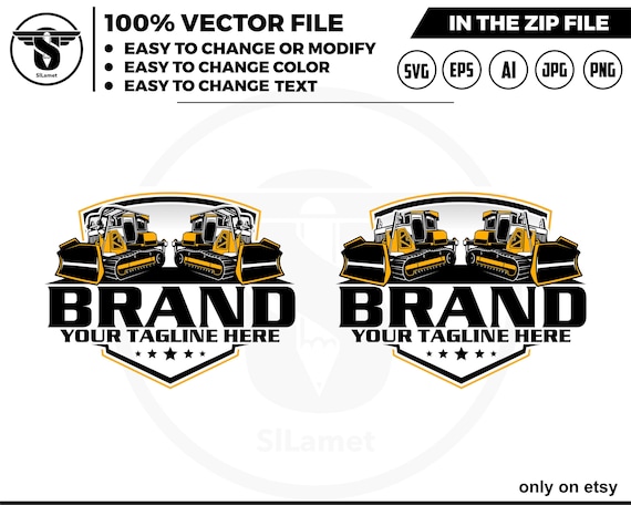 Bulldozer logo - equipment vehicles logo - heavy equipment logo - Bulldozer svg - John Deere Dozer