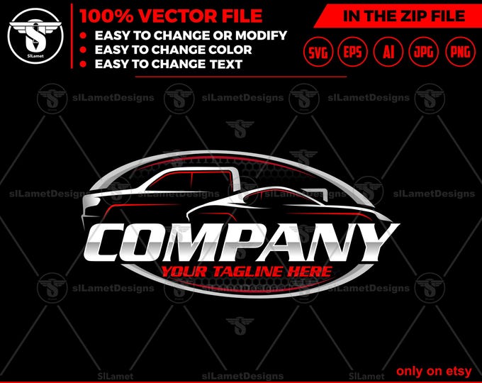 sport car and pickup logo, automotive logo :line art, Simple, Clean, Minimalist