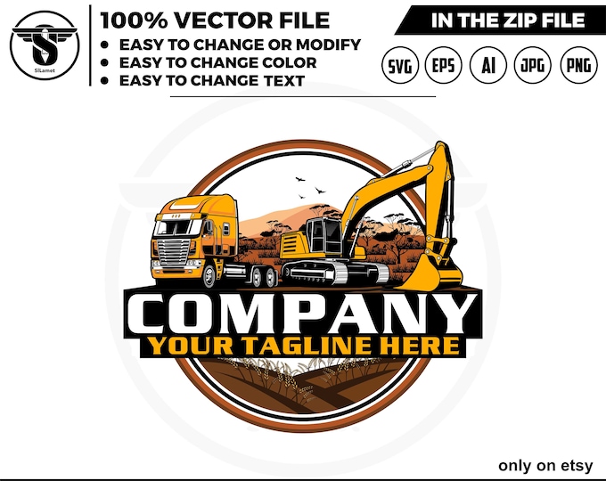 freightliner argosy truck and excavator logo - equipment vehicles logo - heavy equipment svg  logo - australia excavator