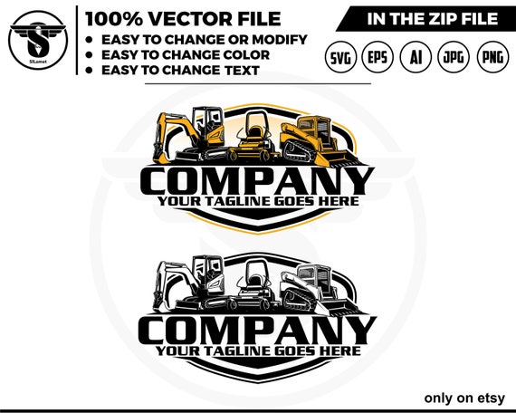 equipment vehicles logo - heavy equipment logo - excavator - skid steer - zero turn mowers - mini excavator