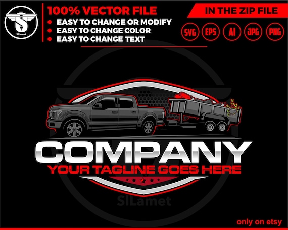 pickup and dump trailer logo, United States pickup and trailer logo - trailer towing logo - towing Company Logo - pickup