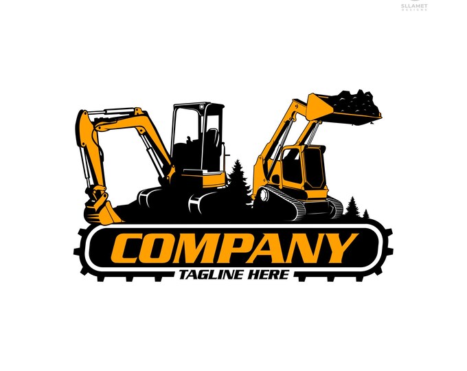 Skid Steer Logo, Editable Vector Logo for Mini Excavator & Compact Equipment (SVG AI)