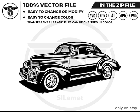 Chrysler Royal silhouette svg - 1939 Chrysler Royal Windsor svg - classic car svg - vintage car svg