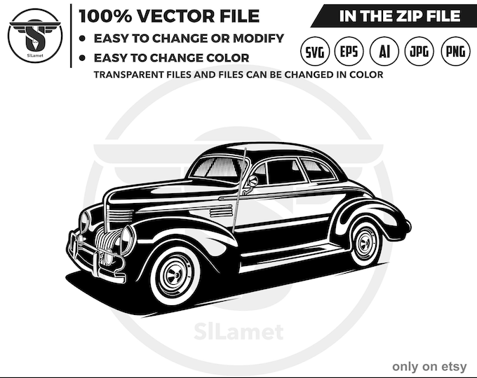 Chrysler Royal silhouette svg - 1939 Chrysler Royal Windsor svg - classic car svg - vintage car svg