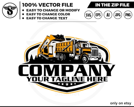 dump truck and skid steer logo - equipment vehicles logo - heavy equipment svg , skid steer svg
