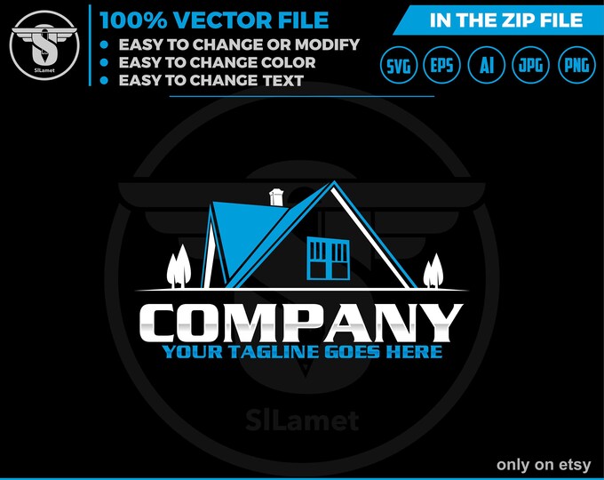 minimalis house  logo - Real Estate Logo - Logo Design Template - Real Estate Agent Logo,