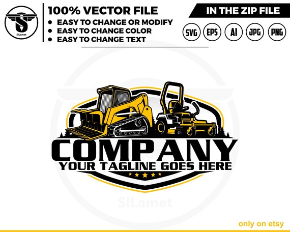 Skid steer grapple, zero turn mowers logo