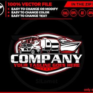 RV ロゴ、車両保管ロゴ、ゴルフ カート、ボート、車、公共交通機関のロゴ輸送、輸送ボートのロゴ SVG、スピード ボート、スピード ボート