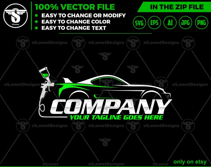 Car Painting Logo: Auto Body SVG Vector (Digital Download)