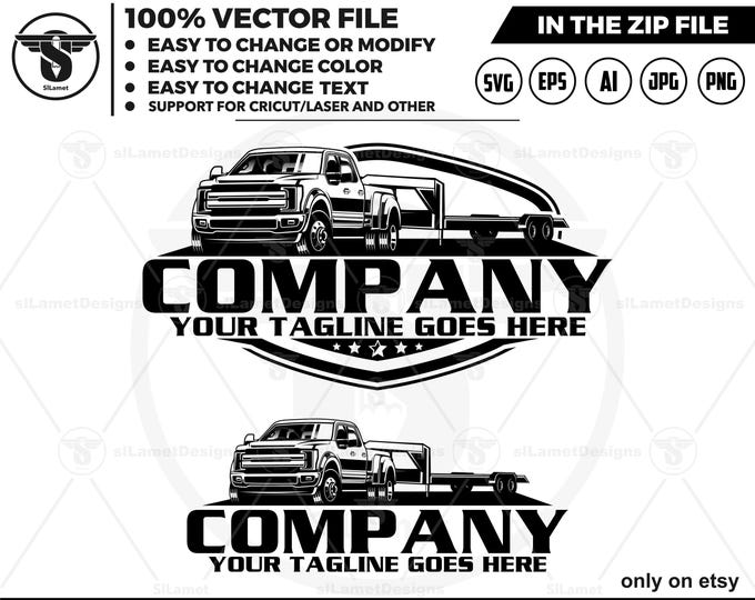 hotshot logo - pickup and flatbed trailer logo, United States pickup and trailer logo - towing Company Logo - hotshot for cricut