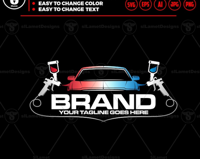 Car Painting Logo: Auto Body Shop Design (Digital Download)
