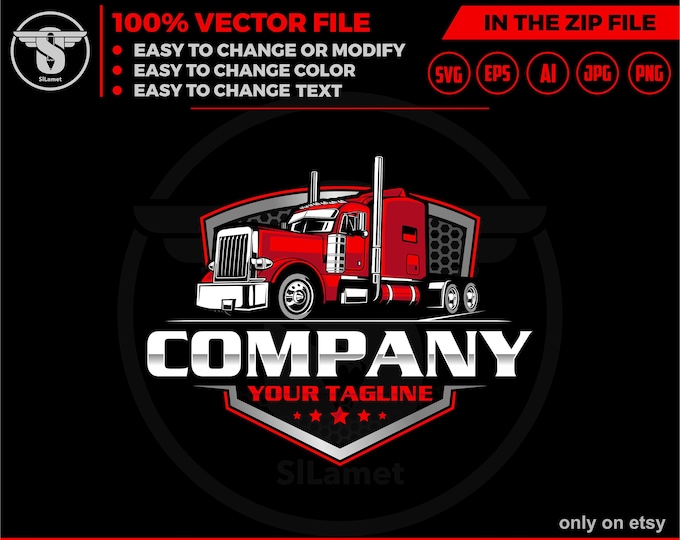 trucking logo, big rig logo, Trucking Company Logo, Moving Truck, Semi Truck logo, head Trucking logo, semi truck trailer logo Truck trailer