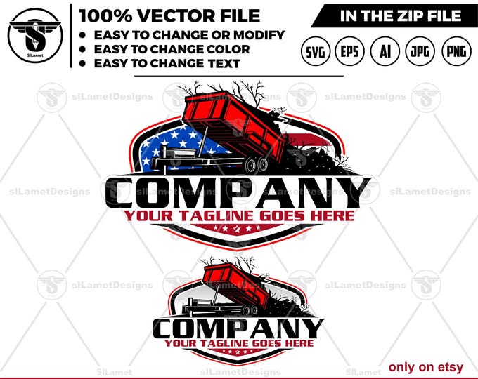 america Bumper Pull Dump Trailer logo - dump trailer logo, dump trailer logo , USA Dumpster Logo , dump rental logo