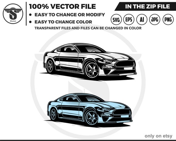 2019 ford mustang svg -  ford mustang silhouette - sport car silhouette - sport car svg - luxury car svg - excotic car svg