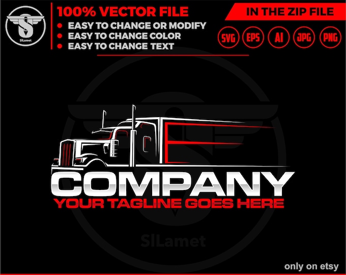 trucking logo, truck line art, truck outline, truck svg, trucking, semi truck, truck trailer