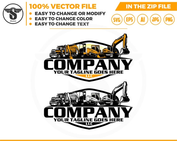 equipment vehicles logo, heavy equipment svg, dump truck, mini excavator, Skid steer loader logo, truck logo, skid steer svg,, Bulldozer svg