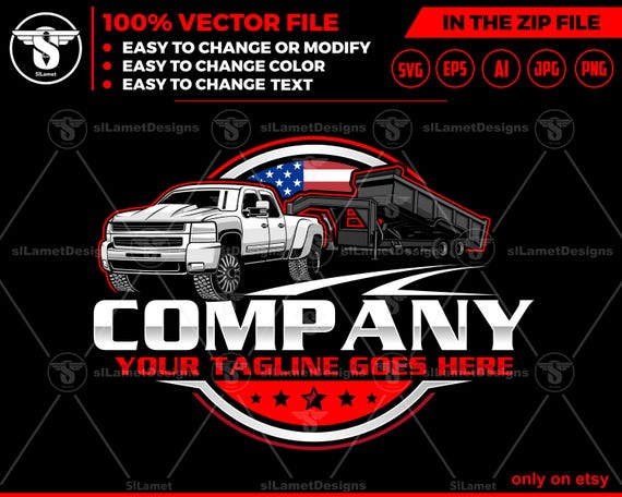 America Pickup & gooseneck dump trailers Logo - Pickup Truck Trailer Logo Template - Hauling Equipment - dump trailer logo - 3500 HD 2008