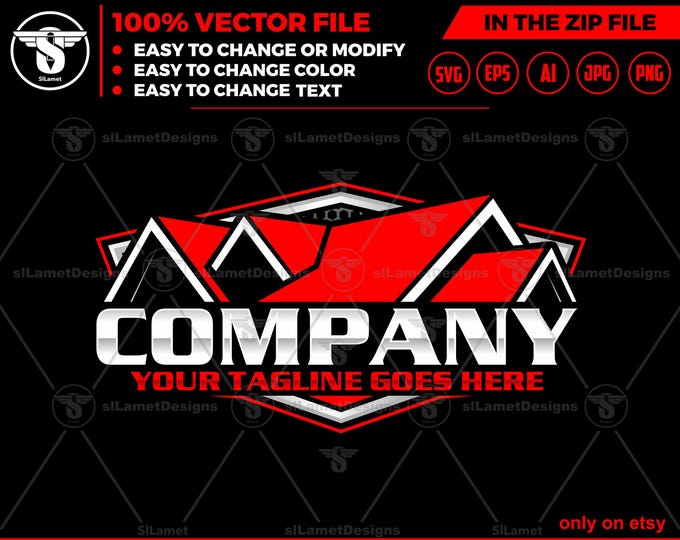 Roofing Logo - House Logo - Home Construction Logo - Roof Repair Icon - Residential Building Badge