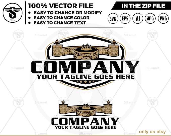 hardscaping fire pit logo - hardscaping logo - hardscaping service logo