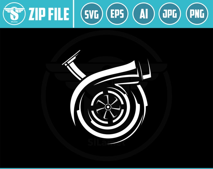 turbo silhouette SVG, turbo SVG, Turbo Power Svg, Turbo Charger Engine Car Svg, Turbo Charger Mechanic Engine Svg, Turbo Sticker Svg Cutting