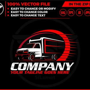 logotipo de caminhão baú - modelo de logotipo de caminhão de entrega - Truck delevery svg