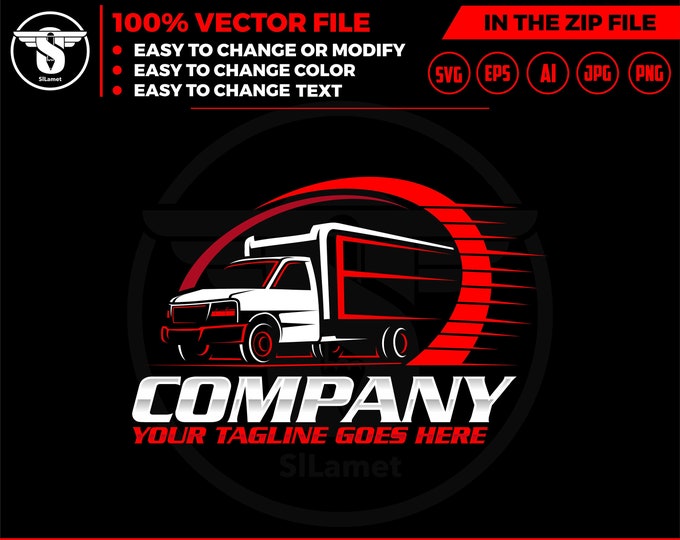 box truck logo - delevery truck logo template - Truck delevery svg