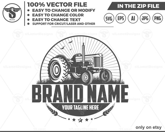 vintage tractor silhouette logo - tractor vintage logo - old tractor logo,  tractor for Cricut, tractor Vector logo