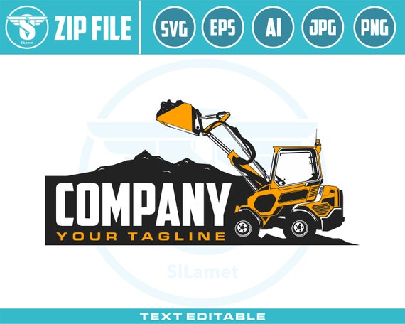 Skid steer loader logo, skid steer bulldozer logo, skid steer svg, Bulldozer logo SVG, Heavy Equipment logo Svg, Bulldozer svg, Wheel Loader