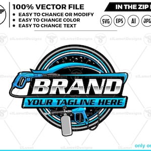 Pressure Wash Logo Template: Car Detailing Design (Digital Download)