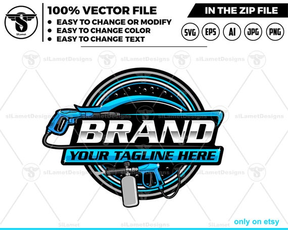 Pressure car wash logo - Pressure Wash car logo - car wash logo template - auto detailing car logo  - Car Detailing logo - car clean logo